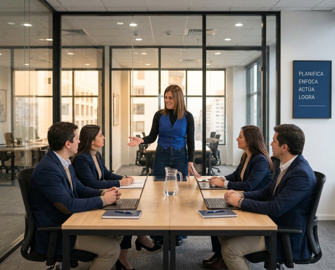 Equipo de profesionales colaborando en una reunión